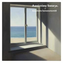 a window into the subtle shades of consciousness by the sea as a painting of a realistic scene, strong shadows, elegant, perfect shading, award - winning, striking, interior scene