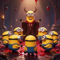 the minions from despicable me perform a satanic blood ritual