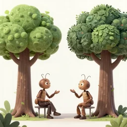 matte painting of antrophomorphic trees having a conversation, fantasy, 8 k