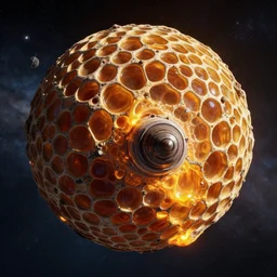 starship exiting stargate with molten honeycomb structure, octane render, unreal engine, 8 k,