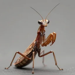 portrait of an insectoid, praying mantis, brown exoskeleton, mantid features, flat triangle - shaped head with thin thread - like antennae, compound eyes, concept art, deep focus, fantasy, intricate, highly detailed, digital painting, artstation, matte, sharp focus, illustration, art by artgerm and greg rutkowski and alphonse mucha