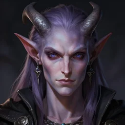 kerli koiv as a tiefling, d & d portrait character headshot, sharp, digital matte painting, anime key art by yoshitaka amano, greg rutkowski, wlop, dramatic lighting, trending on artstation