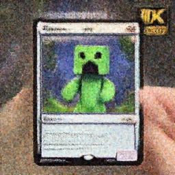 mtg card trading, fantasy mtg card of Minecraft creeper, screenshot,4K HD