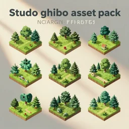studo ghibli isometric asset pack