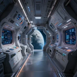 a photo of the inside of a futuristic spaceship that travels between planets