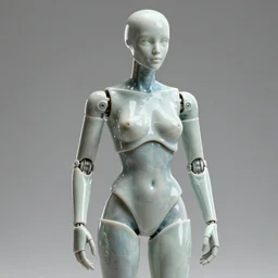 a porcelain opalescent android male with hip handles, octane render 8K HD
