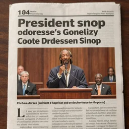 president snoop addresses congress, newspaper article, 1 8 8 4