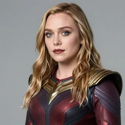 Elizabeth Olsen as Thanos, Elizabeth Olsen wearing Thanos attire and makeup, trending on artstation, 4k, 8k.