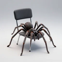 spider sitting in chair, octane render