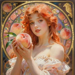 beautiful art nouveau painting of princess - peach!!!!!!!!! princess - peach!!!!!!!!!