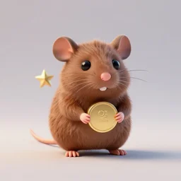 fuzzy cute brown rat 3 d render awardwinning