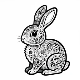 intricate crazy rabbit illustration with inner negative space, svg, mcbess, behance, devianart, artstation, dribble, creary, ello, cgsociety, drawcrowd, pixiv, concept art world, our art corner, newgrounds, doodle addicts, penup