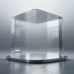 still from internet ray tracing competition, unreal engine render, high quality render, realistic lighting, minimalist, liminal, foggy, empty museum, silver, glassy reflections