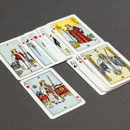 full set of illuminati playing cards, tarot card design, product shot