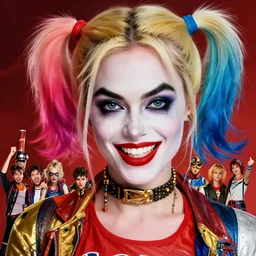 a close up face of gal gadot as Harley Quinn, by Stanley Artgerm Lau, WLOP, Rossdraws, James Jean, Andrei Riabovitchev, Marc Simonetti, Yoshitaka Amano, ArtStation, CGSociety, Full body shot