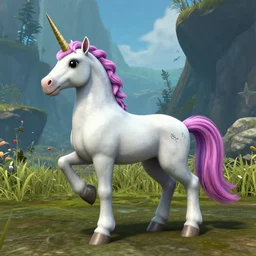 unicorn with fish tail, ark survival evolved screenshot, unreal engine 5