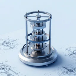 blueprint for a perpetuum mobile device, hyper realistic