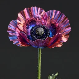 a colorful, metallic papaverum, ( ( ( ( jonathan zawada ) ) ) ) a computer rendering by agnes lawrence pelton, featured on polycount, computer art, rendered in cinema 4 d, octane render, rendered in maya