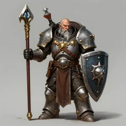 concept art of a dwarf ironbreaker from warhammer holding a shield, trending on artstation