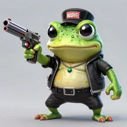 a badass photo of frog mafia boss holding gun in marvel movie. nuri iyem, james gurney, james jean, greg rutkowski, anato finnstark, 1 1 mm