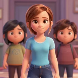 3 d render of emma watson in the style of pixar
