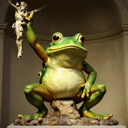 pepe the frog in the raising of lazarus, style of michaelangelo