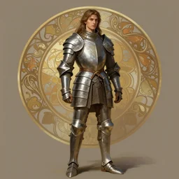 painted portrait of slavic warrior, long hair, masculine, young, charming, imposing, full body armor, slender, fantasy, intricate, elegant, extremely detailed digital painting, trending artstation, concept art, sharp focus illustration art by alphonse mucha, greg rutkowski, craig mullins