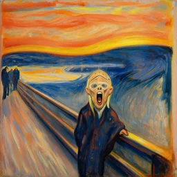 screaming dwayne the rock johnson, painting by edvard munch