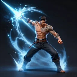 tattooed gym bro mage in an earth blast magic spell vfx, diagonal spell vfx, fantasy game spell, fantasy epic digital art, by greg rutkowski, gaston bussiere, craig mullins, j. c. leyendecker, tom of finland