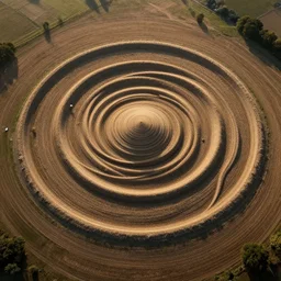 crop circles symbol attracting luck, masterpiece, aerial view, ultra realistic, smooth shading, ultra detailed, high resolution, cinematic, unreal 6,, fine details, studio lighting, subtle shadows, photorealism, hyper realism, octane render, hyper detailed, canon eos r 3, f / 1. 4, iso 2 0 0, 1 / 1 6 0 s, medium shot, 8 k, raw, unedited, in - frame,
