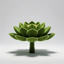 topiary shaped like a water lily, studio photography, full body, isolated on a pure white background, centered, entire subject in frame, sharp focus, soft studio lighting