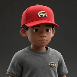 CHAPPIE Wearing A Red Lacoste Hat, Full Figure, 8K, octane render, HDR, photorealistic, volumetric lighting, Hyperrealistic-H 960