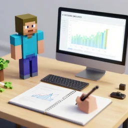studying stadistics in minecraft