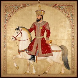 qajar artwork of a king