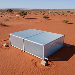 metamaterial atmospheric water collector in the australian red desert