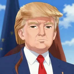 donald trump as a beautiful anime girl, anime still