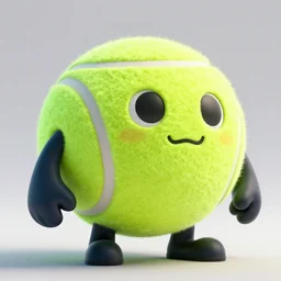 high quality 3 d render cyberpunk very tennis ball monster highly detailed, unreal engine cinematic smooth, in the style of neopets basil gogos, chalk, low angle, uhd 8 k, sharp focus, illustrated by basil gogos