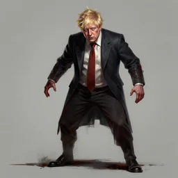 concept art of Boris Johnson as a Dead by Daylight killer, digital art