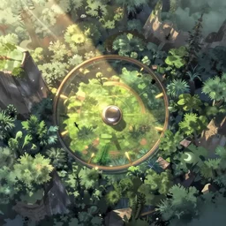 anime perspective piece, top down perspective