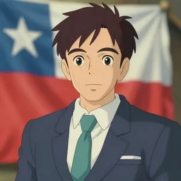chilean president gabriel boric as japanese animé style, highly detailed, full hd, ghibli studio drawing and coloured, 8k