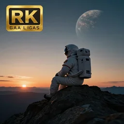lone astronaut sat on top of a mountain looking at the horizon of a unknown planet, close shot, sunset, cinematic, epic, dark scenario, 8k, award winning,