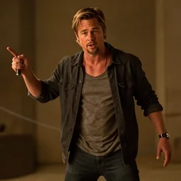 brad pitt doing some cool stuff, cinematic lighting