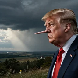 Donald trump with a long nose
