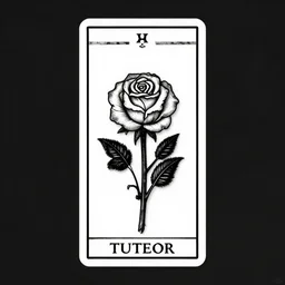 xiii tudor rose, tarot, symbol on death card tarot, black and white, octane render