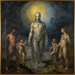 a salvador darli painting the end of human civilisation and the birth of the artificial intelligent revolution