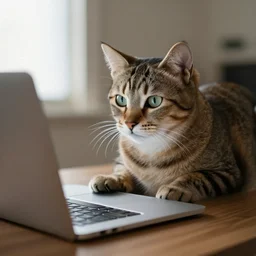 a cat browsing the web