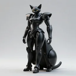 a mecha armor inspired by cats, sleek, black, tech armor, robot, inspired by samus aran metroid prime robot, scifi, elegant, olbivion, sharp, rendered in octane, highly detailed, minimalistic