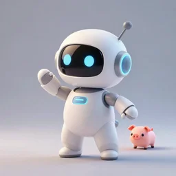 product photo of a futuristic shy timid cute robot pet, asymmetric flowing dancing pose minimalistic cute, by artgerm and greg rutkowski and marc newson and zaha hadid, alphonse mucha, samsung apple webcam, matte glossy materials, neon, otter puppy pig. three quarter view, volumetric light, detailed, octane render, midsommar