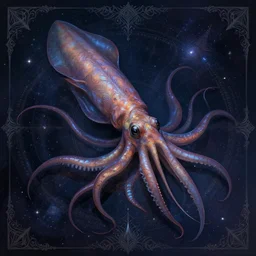“ a celestial giant squid, nordic motifs, d & d, fantasy, intricate, cinematic lighting, highly detailed, digital painting, artstation, concept art, smooth, sharp focus, illustration, art by artgerm and greg rutkowski and alphonse mucha ”