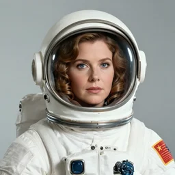 sherilyn fenn 2 6 years old astronaut, retro space helmet, buck rogers. forbidden planet 1 9 5 6, retro futurism 1 9 5 0 s, half portrait by stanley artgerm, dramatic lighting, ilya kuvshinov, trending on artstation, flat colour, geometric curves, gradient filter, pleasing tone colours, art deco patterns